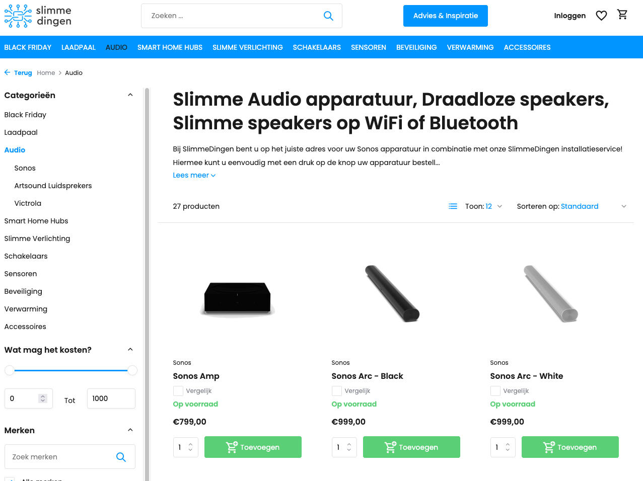 Slimmedingen screenshot site